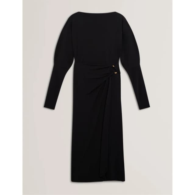 Ted Baker Womens Midi Wrap Dress Black female 8 (XS)