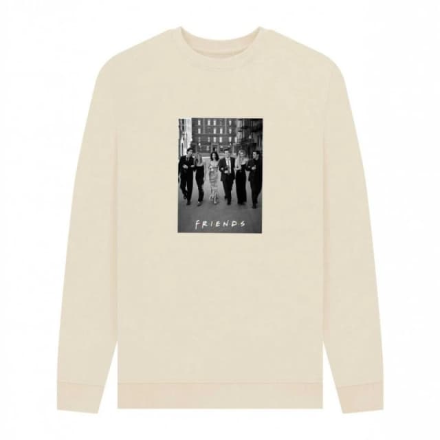 Friends Mens Poster Sweatshirt in Ecru Size: Small Ecru Male S