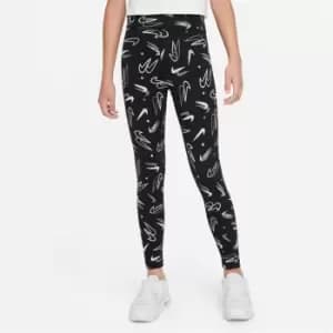 Nike Sportswear Essential Big Kids (Girls') Mid-Rise Leggings - Black