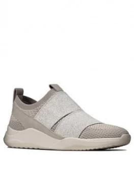 Clarks Sift Slip Trainer - Silver