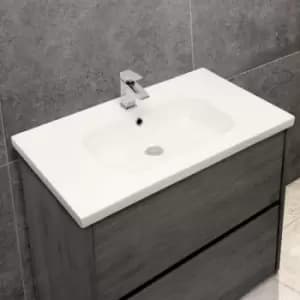 Mid-Edge 5414 Ceramic 81cm Inset Basin with Oval Bowl