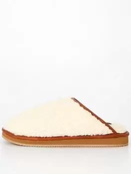 Polo Ralph Lauren Kayleigh Faux Shearling Slip On Slipper - Natural, Brown, Size 36, Women