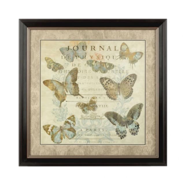 Premier Housewares Framed Butterfly Wall Art Home Wall Decor Brown