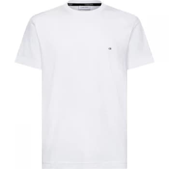 Calvin Klein Cotton Logo Embroidery T-Shirt - Calvin White