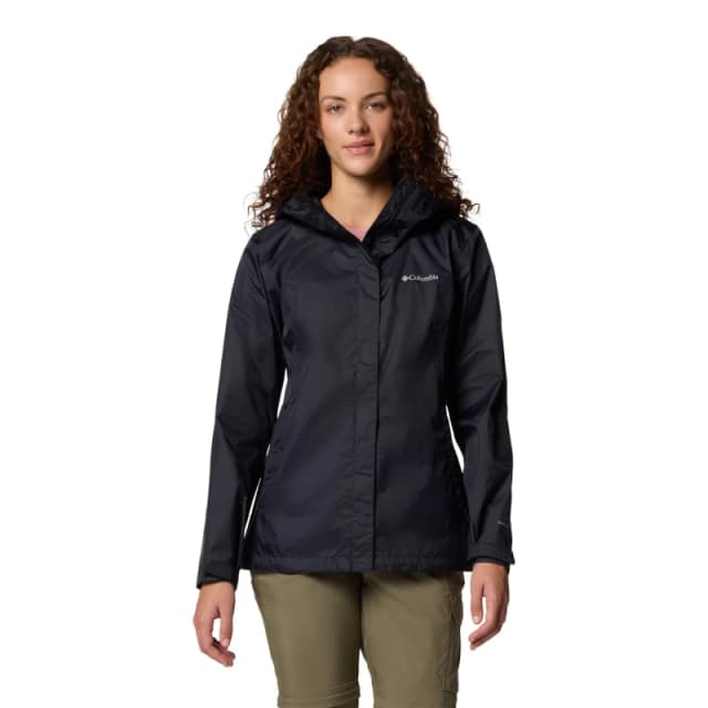 Columbia Womens Arcadia Packable Waterproof Jacket Black female 8 (XS)