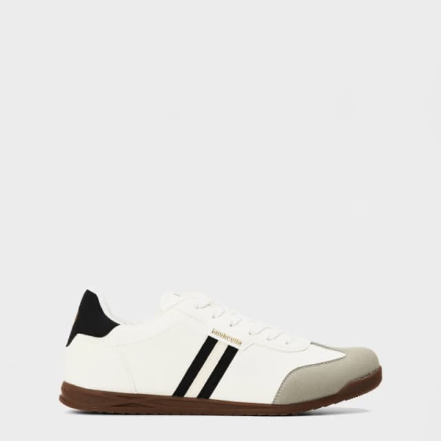 Lambretta Mens Tackle Court Trainers White/Black male 8 (42)
