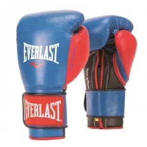 Everlast Powerlock Pro Hook And Loop Training Boxing Gloves - Blue/Red