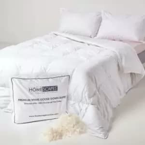 Homescapes - Premium White Goose Down 4.5 Tog Double Size Summer Duvet - White