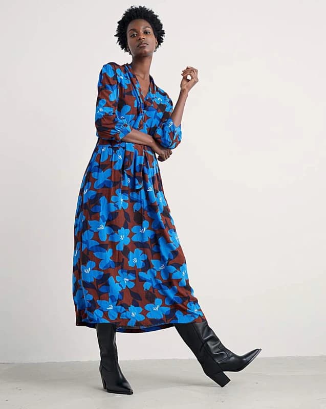 Seasalt Seasalt Cornwall Harbour Cover Dress Blue Multi-Coloured - Seasalt - Size: 10 Blue Multi-Coloured Female 10 PV63402