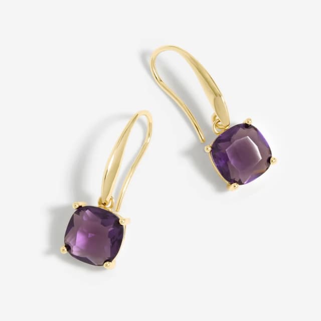 Jon Richard Gold Plated And Amethyst Fishhook Earrings Jewellery Sets One Size Gold 72241210000
