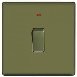 Wickes 20A Light Switch + LED 1 Gang Pearl Nickel Screwless Flat Plate
