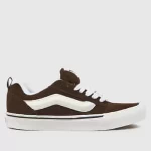 Vans knu skool trainers in brown & white