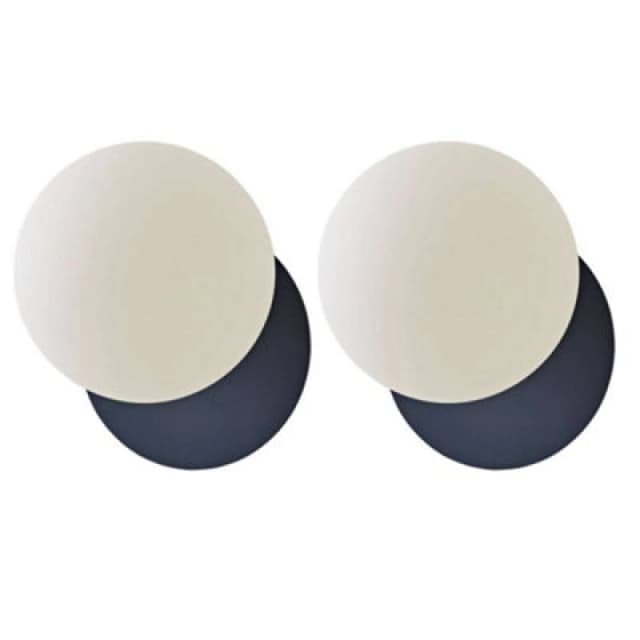 ValueLights ValueLights Darla Pair of Frosted Globe IP44 Rated Bathroom Wall Lights in Dark Navy Dark Navy One Size Unisex 5059406068461