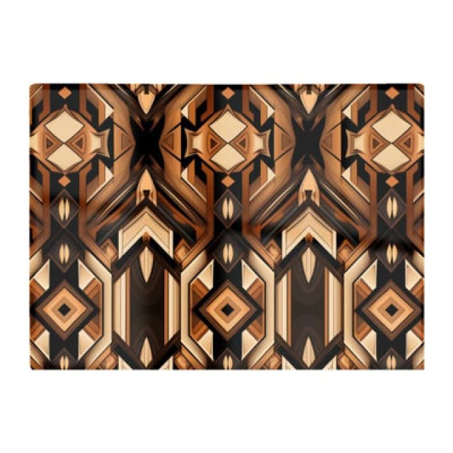 Warren Reed Designer Black And Brown Intricate Pattern Glass Chopping Board