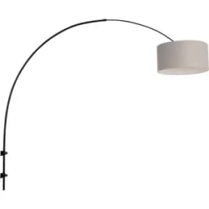 Sienna Lighting - Sienna Sparkled Light Wall Lamp with Shade Matt Black, Grey Shade