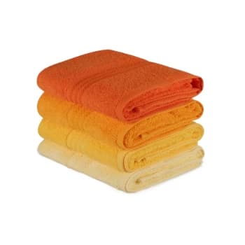 317HBY1258 Rainbow - Yellow Light Yellow Yellow Pale Orange Orange Hand Towel Set (4 Pieces)