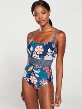 Pour Moi Reef Control Printed Swimsuit - Multi, Size 10, Women