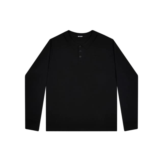 No Fear Mens Long Sleeve Polo Black male S