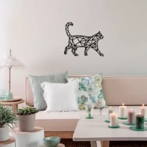 Kedi 5 Black Decorative Wooden Wall Accessory