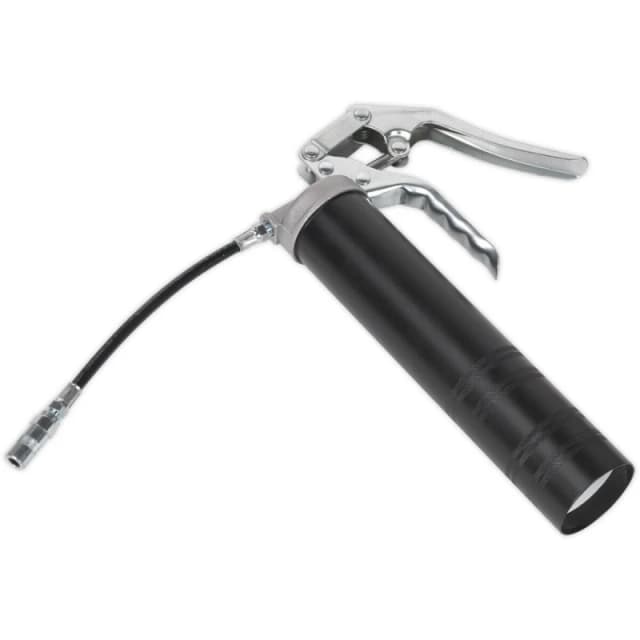 Loops Pistol Style Screw-Type Grease Gun - Vacuum Suction - Flexible Extension Tube Multi