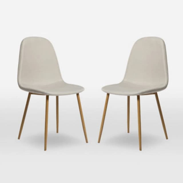 Home Garden Direct ASTERIA Dining Chairs Set of 2 in Cream Cream Unisex