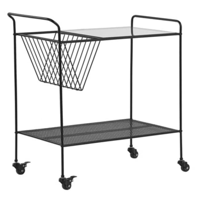 Beliani Kitchen Trolley Alamo Metal Black