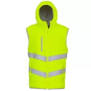 Yoko Womens/Ladies Kensington Hi-Vis Hooded Gilet (XL) (Yellow)