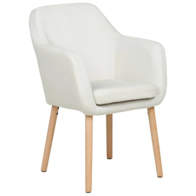 Beliani Dining Chair Yorkville Ii Velvet Off-White