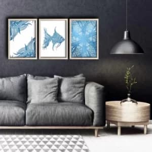 3PKCT-009 Multicolor Decorative Framed MDF Painting (3 Pieces)