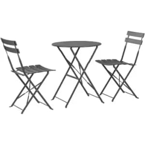 Harbour Housewares - 2 Seater Sussex Bistro Set - Round - Grey