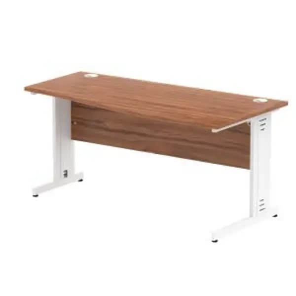 Impulse 1600600 Right Hand White Cable Managed Leg Wave Desk Walnut DYNMI003023