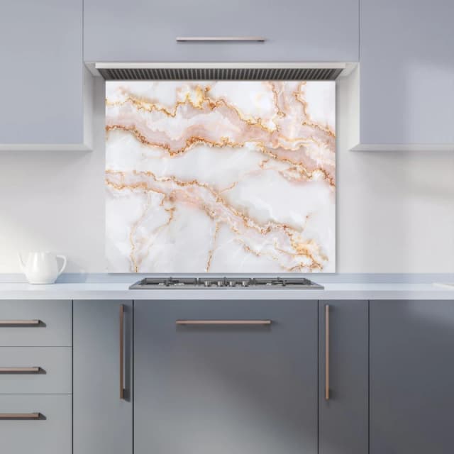 Warren Reed - Designer Peach Quartz Effect Kitchen Splashback Size: 600mm x 750mm Peach Unisex 600mm x 750mm