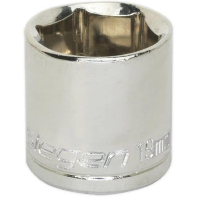 Loops 19mm Chrome Plated Drive Socket - 3/8" Square Drive - High Grade Carbon Steel Metallics