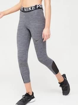 Nike Pro Training Crop Legging, Black, Size L, Women