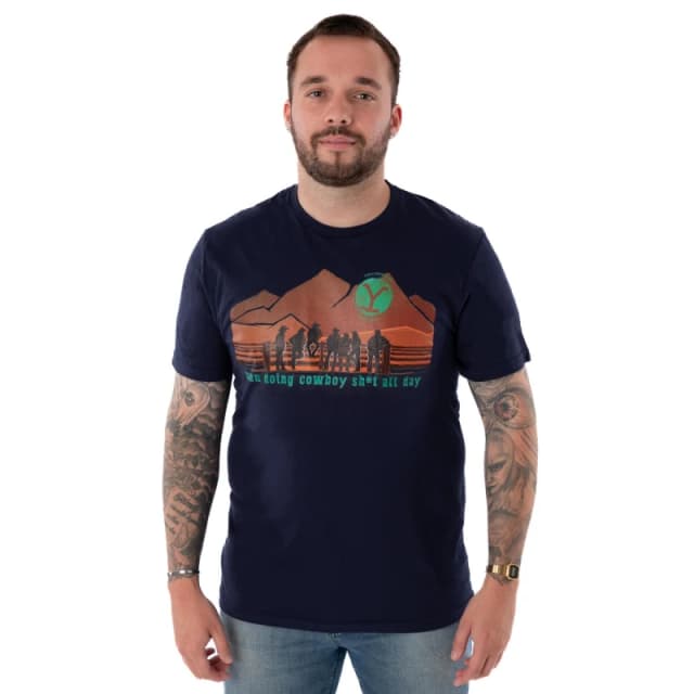 (XX-Large) Yellowstone Short Sleeved T-Shirt (Mens Blue)