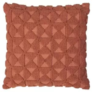 Varma Geometric Cushion Brick, Brick / 45 x 45cm / Polyester Filled