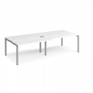 Adapt II Sliding top Double Back to Back Desk s 2800mm x 1200mm - silve