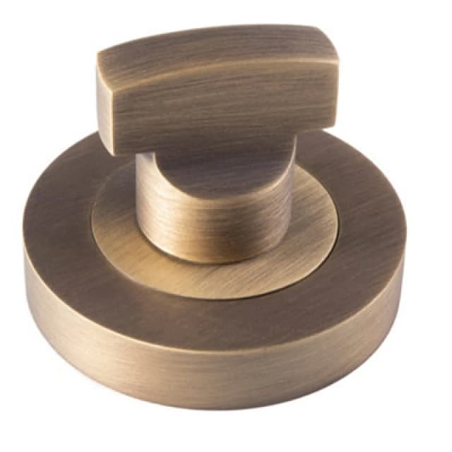 Loops Thumbturn Lock and Release Handle Concealed Fix Round Rose Antique Brass Metallics unisex