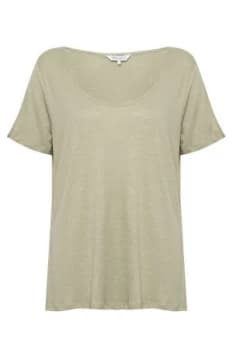 Great Plains Lucy Linen Mix Jersey Tee Sage Green