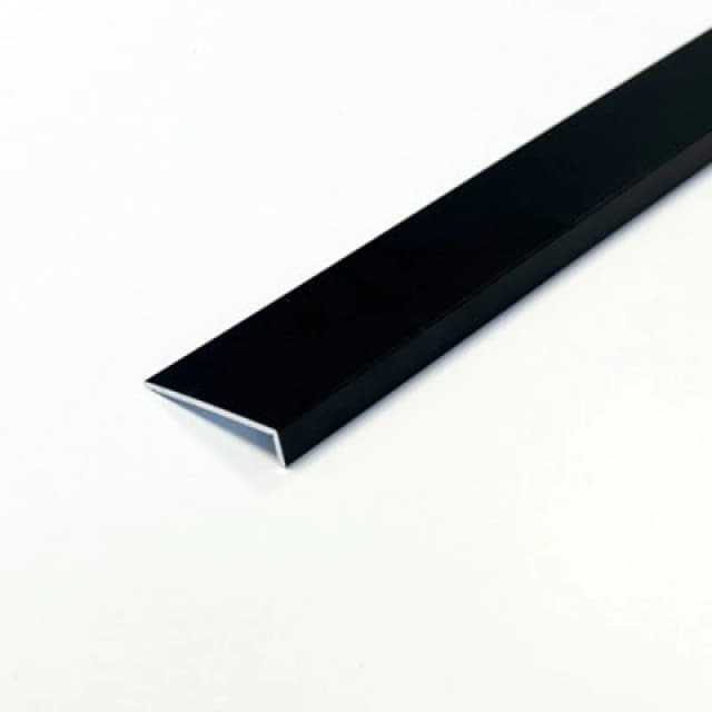 Splashwall Straight Polished Panel End Cap (L)800mm (W)27mm (T)6mm - Matt Black