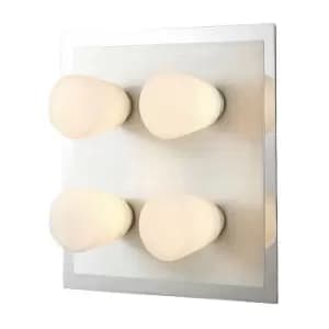 IP44 Cone Flush Ceiling 4 Light G9 Polished Chrome & Aluminium