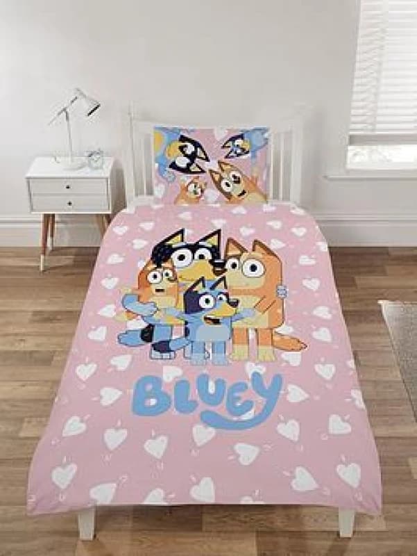 Bluey I Love U Single Duvet Cover And Pillowcase Set