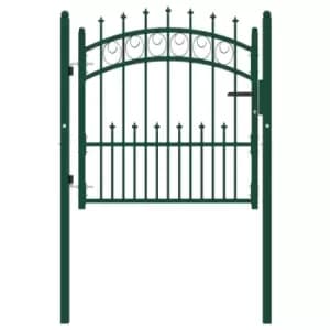 Vidaxl Fence Gate With Spikes Steel 100X100cm Green