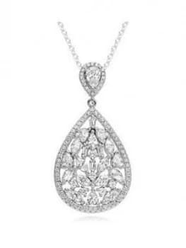Beaverbrooks Silver Cubic Zirconia Cluster Pendant