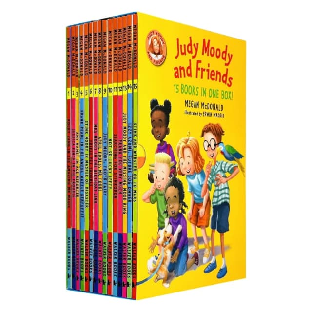 Judy Moody and Friends 15 Books Collection Box Set By Megan McDonald (Rocky Zang in The Amazing Mr. Magic, Jessica Finch in Pig Trouble,Amy Namey in A