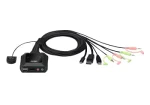 Aten CS52DP - 2-Port USB-C DisplayPort Hybrid Cable KVM Switch