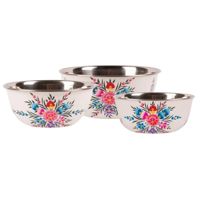 Billycan 3Pc Picnic Bowl Set - Cotton Pansy