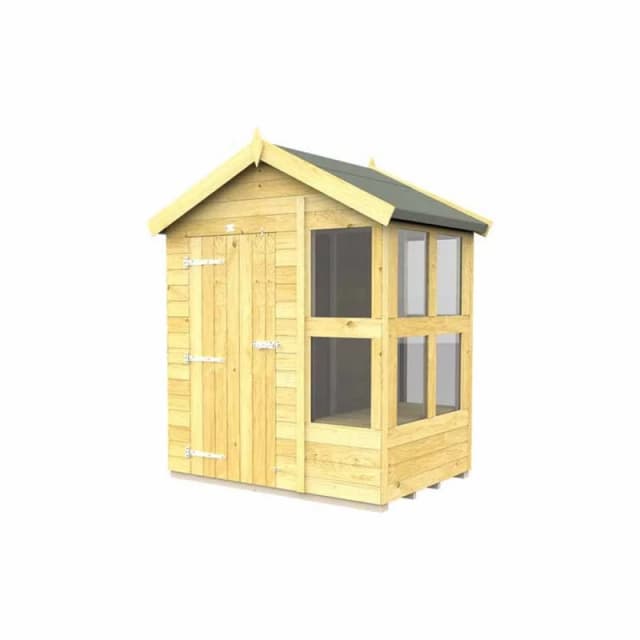 Buttercup Farm 6ft x 4ft Apex Potting Shed - Wood - L127 x W175 x H217cm in Brown Brown Unisex