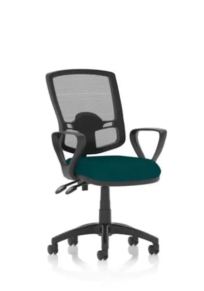 Eclipse Eclipse Plus II Lever Task Operator Chair Mesh Back Deluxe With Bespoke Colour Seat With loop Arms in Maringa Teal KCUP1622