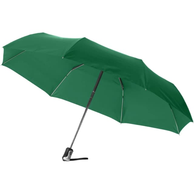 Bullet 21.5" Alex 3-Section Auto Open & Close Umbrella in Bright Green Bright Green Unisex